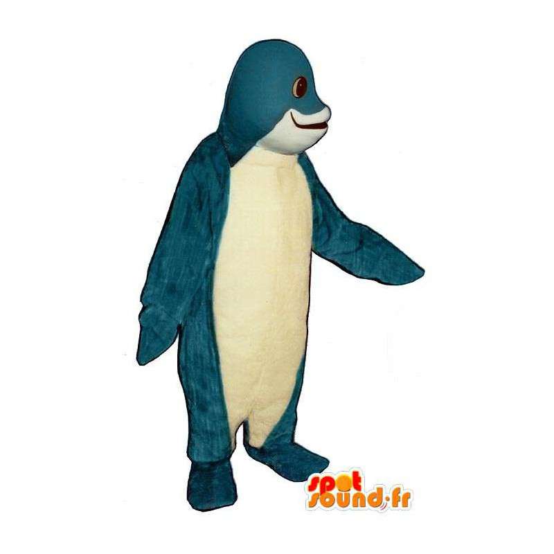 Gestreepte dolfijn mascotte. Dolphin Suit - MASFR007007 - Dolphin Mascot