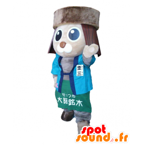 Heather Maskottchen 3, beige Charakter mit einem Stamm auf den Kopf - MASFR27152 - Yuru-Chara japanischen Maskottchen