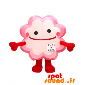 Mascot Asharu Rukurun, τριφύλλι 4 φύλλα ροζ, χαμογελαστά - MASFR27155 - Yuru-Χαρά ιαπωνική Μασκότ