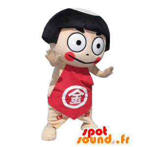 Mascotte de Kintaro, fillette brune avec une tenue rouge - MASFR27157 - Mascottes Yuru-Chara Japonaises