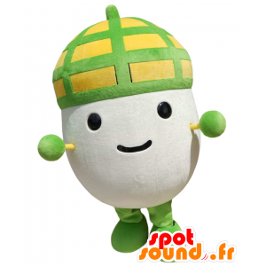 Mascot Dongurin, sneeuwman met een gele en groene kroon - MASFR27158 - Yuru-Chara Japanse Mascottes