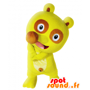 Tanukichikun mascot, brown and white teddy yellow - MASFR27160 - Yuru-Chara Japanese mascots