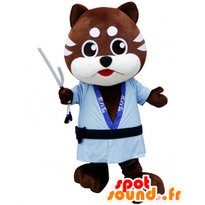 Brown and white dog with a blue kimono mascot - MASFR27162 - Yuru-Chara Japanese mascots