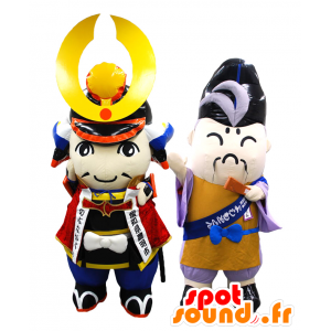 Maskoter Nobunaga-kun og Yoshimotokun, 2 Samurai Toyoake - MASFR27164 - Yuru-Chara japanske Mascots