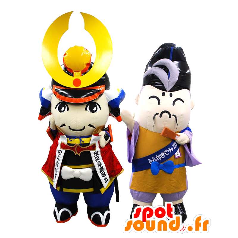 Mascotas Nobunaga-kun y Yoshimotokun, 2 Samurai Toyoake - MASFR27164 - Yuru-Chara mascotas japonesas