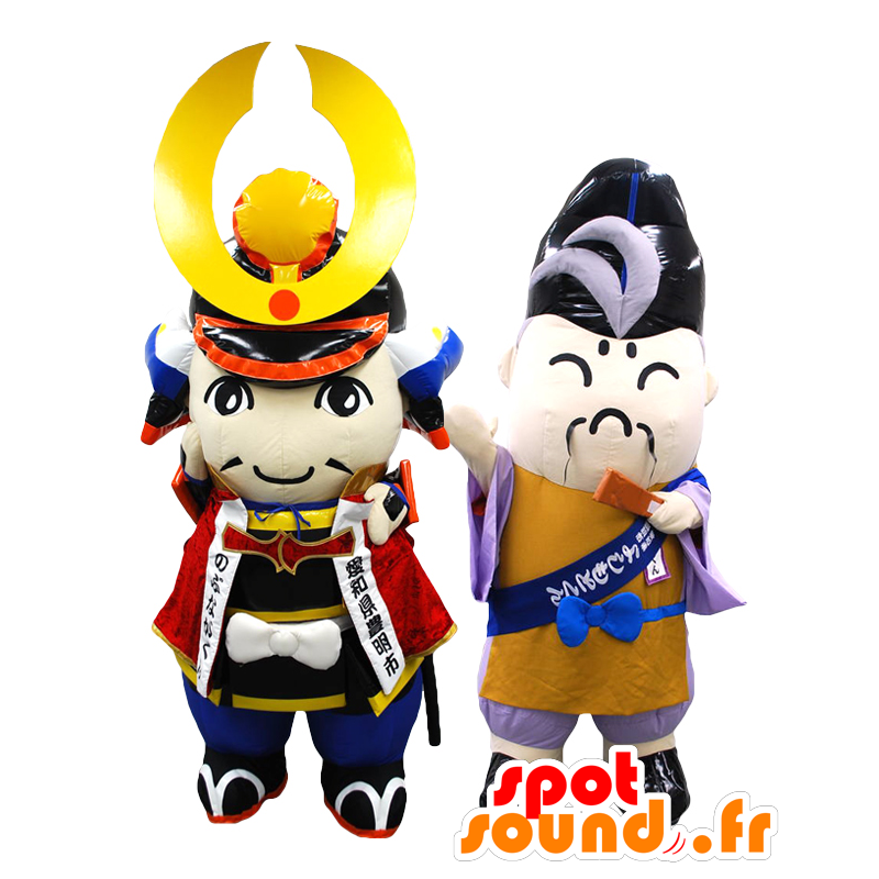 Mascottes de Nobunaga-kun et Yoshimotokun, 2 samouraï de Toyoake - MASFR27164 - Mascottes Yuru-Chara Japonaises