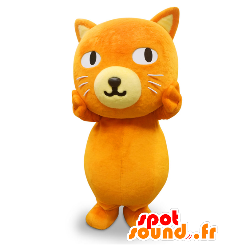 Kateeneko maskot, stor orange kat, meget succesrig og sjov -