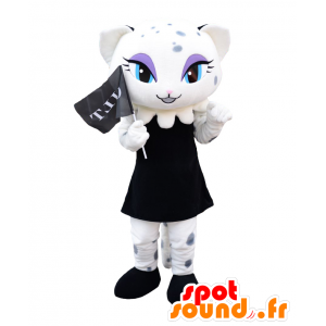 Yuki-chan maskot, vit makeupkatt, vacker och feminin -