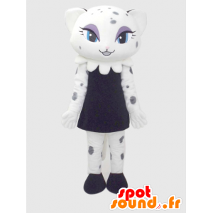 ユキちゃんのマスコット、白い化粧猫、美しくてフェミニン-MASFR27167-日本のゆるキャラのマスコット