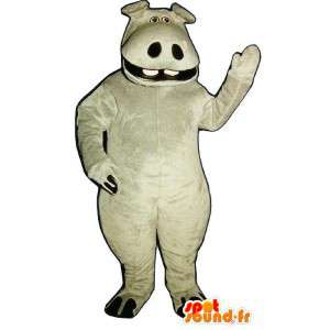 Szary hipopotam kostium i uśmiechnięte - MASFR007009 - Hippo Maskotki