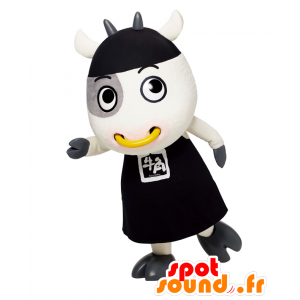 Uschi maskot, kæmpe hvid og grå ko - Spotsound maskot kostume