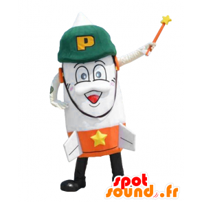 Mascot PAC-3 raket met een reusachtige witte soldaat helm - MASFR27173 - Yuru-Chara Japanse Mascottes