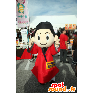Manarikun mascot, Japanese man dressed in a red tunic - MASFR27176 - Yuru-Chara Japanese mascots