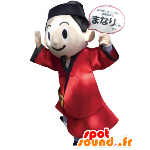 Manarikun mascot, Japanese man dressed in a red tunic - MASFR27176 - Yuru-Chara Japanese mascots