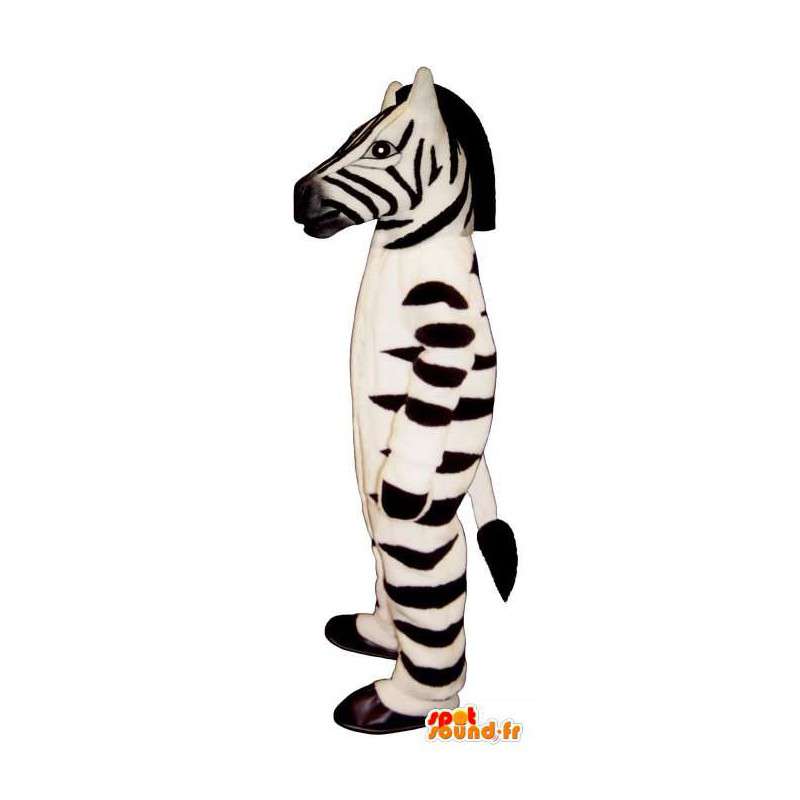 Mascot black and white zebra realistic - MASFR007010 - The jungle animals