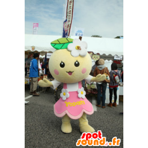 Yodori chan Maskottchen, eine riesige Birne mit einem rosa Kleid - MASFR27179 - Yuru-Chara japanischen Maskottchen