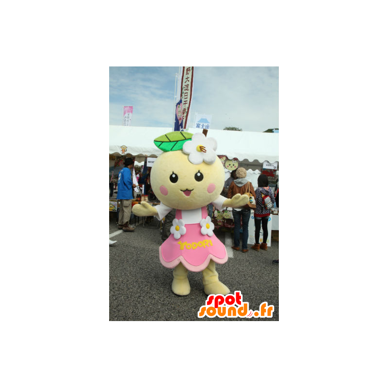 Mascot Yodori chan pêra gigante com um vestido rosa - MASFR27179 - Yuru-Chara Mascotes japoneses