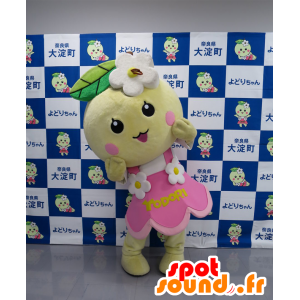 Yodori chan Maskottchen, eine riesige Birne mit einem rosa Kleid - MASFR27179 - Yuru-Chara japanischen Maskottchen