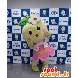 Mascot Yodori Chan jättiläinen päärynä vaaleanpunainen mekko - MASFR27179 - Mascottes Yuru-Chara Japonaises