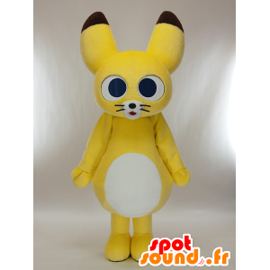 MIUMIU mascotte, giallo volpe sabbia bianca e nera - MASFR27183 - Yuru-Chara mascotte giapponese