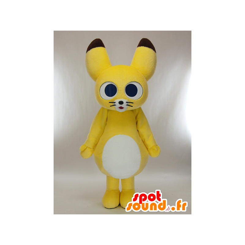 Miumiu mascotte, geel zand vos wit en zwart - MASFR27183 - Yuru-Chara Japanse Mascottes