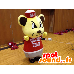 Mascot Mino Jiyu Gakuen, keltainen karhu Golden Bears - MASFR27184 - Mascottes Yuru-Chara Japonaises