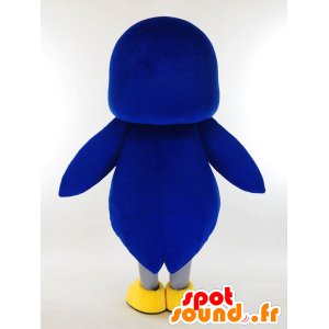Mascot blå fugl, grå, hvit og veldig søt gul - MASFR27186 - Yuru-Chara japanske Mascots