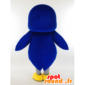 Mascot blauwe vogel, grijs, wit en heel schattig geel - MASFR27186 - Yuru-Chara Japanse Mascottes