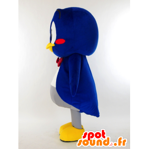 Mascot blå fugl, grå, hvit og veldig søt gul - MASFR27186 - Yuru-Chara japanske Mascots