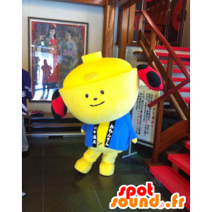 Mascot Owansan giant yellow bowl with a blue kimono - MASFR27188 - Yuru-Chara Japanese mascots