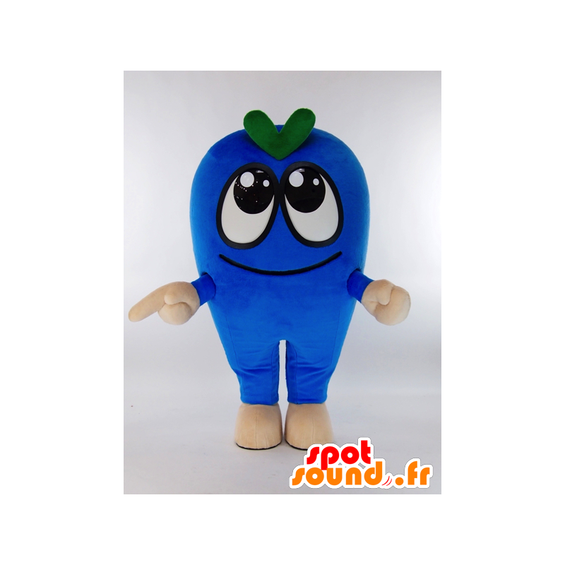 Mascot Asumon, blauwe en groene jongen met grote ogen - MASFR27190 - Yuru-Chara Japanse Mascottes