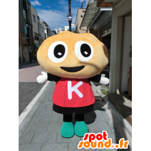 Kentakun mascot, beige dumpling dressed red and black - MASFR27191 - Yuru-Chara Japanese mascots