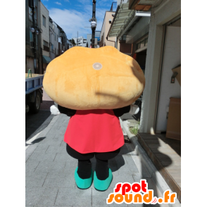 Kentakun mascot, beige dumpling dressed red and black - MASFR27191 - Yuru-Chara Japanese mascots