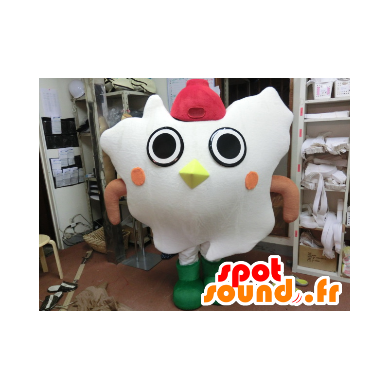 Mascot Hatton, white and yellow owl, giant cloud - MASFR27192 - Yuru-Chara Japanese mascots