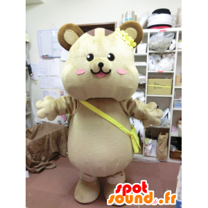 Habahana chan Maskottchen, große beige und braun Eichhörnchen - MASFR27193 - Yuru-Chara japanischen Maskottchen