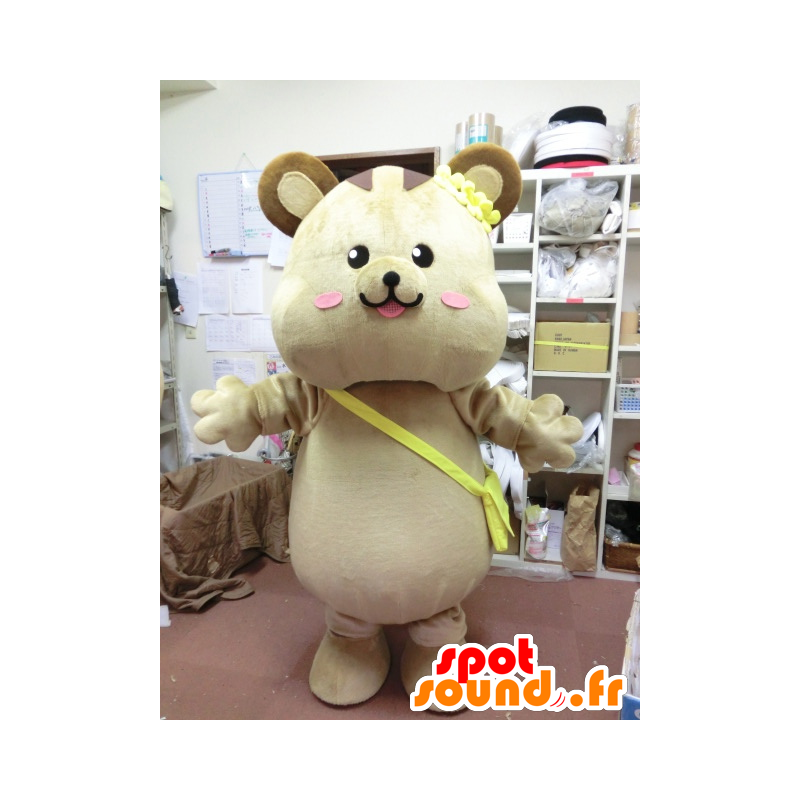 Habahana chan mascot, big beige and brown squirrel - MASFR27193 - Yuru-Chara Japanese mascots