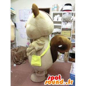 Habahana chan mascotte, grande beige e marrone scoiattolo - MASFR27193 - Yuru-Chara mascotte giapponese