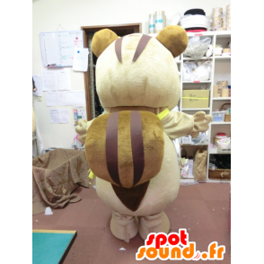 Habahana chan mascot, big beige and brown squirrel - MASFR27193 - Yuru-Chara Japanese mascots