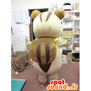 Habahana chan mascotte, grande beige e marrone scoiattolo - MASFR27193 - Yuru-Chara mascotte giapponese