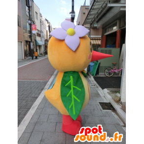 Mascotte de Yutotto, colibri, oiseau orange jaune vert et rouge - MASFR27194 - Mascottes Yuru-Chara Japonaises