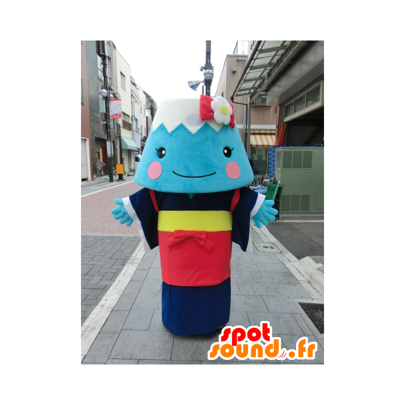 Mascot Tea-Miyan, kæmpe blåt og hvidt bjerg - Spotsound maskot