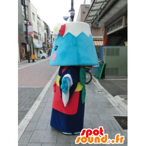 Mascot Tea Miyan, reuze blauwe en witte berg - MASFR27198 - Yuru-Chara Japanse Mascottes