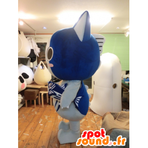 Katsuo Nyanko mascot, blue and white cat with a fish - MASFR27199 - Yuru-Chara Japanese mascots