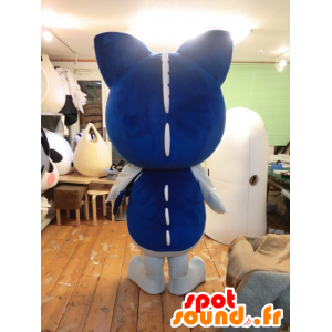 Mascot Katsuo Nyanko, blauw en witte kat met een vis - MASFR27199 - Yuru-Chara Japanse Mascottes