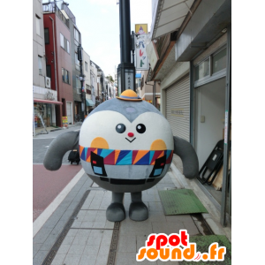 Mascot Sea Tan, grå og hvit mann, alle rundt og søt - MASFR27200 - Yuru-Chara japanske Mascots