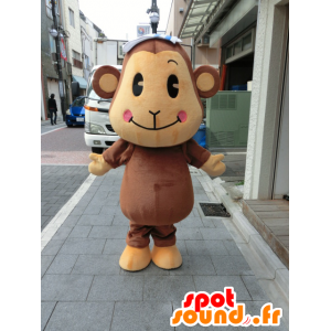 Brown and beige monkey mascot, cute and endearing - MASFR27202 - Yuru-Chara Japanese mascots