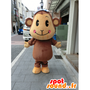 Brunt og beige ape maskot, søt og inntagende - MASFR27202 - Yuru-Chara japanske Mascots