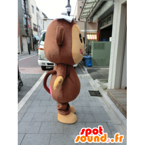 Brown and beige monkey mascot, cute and endearing - MASFR27202 - Yuru-Chara Japanese mascots