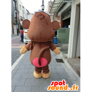 Mascotte de singe marron et beige, mignon et attendrissant - MASFR27202 - Mascottes Yuru-Chara Japonaises