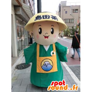 Mascot Shimada Ei tea, Japanese with an apron and a hat - MASFR27207 - Yuru-Chara Japanese mascots